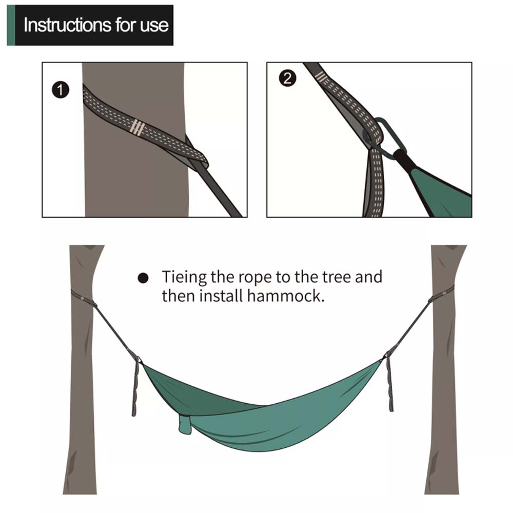 Camping Hammock Tree Strap Heavy Duty No Stretch Suspension Strap System