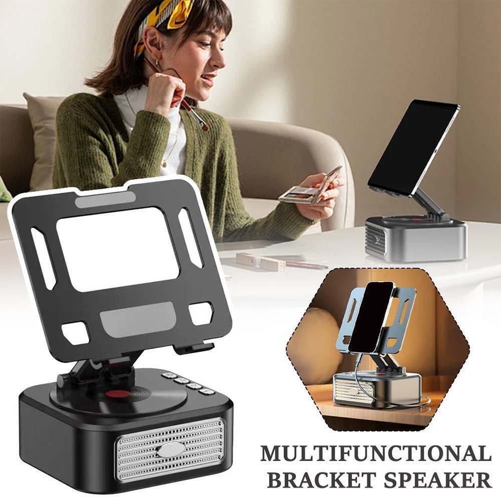 Bluetooth Speaker Phone & Tablet Stand – Adjustable with Wireless Bluetooth Speakers
