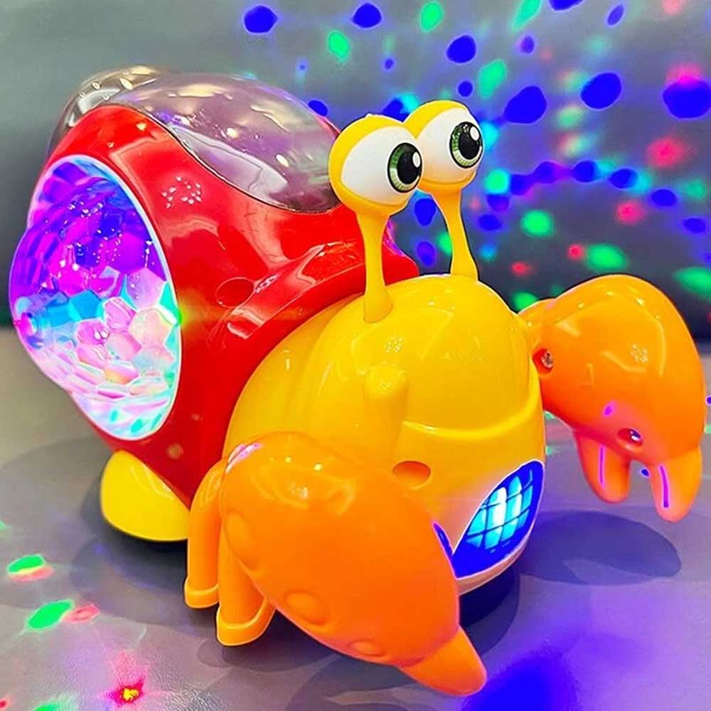 Electric Music Crawling Crab Baby Toy LED Light Up Kids Toddler Interactive Toys