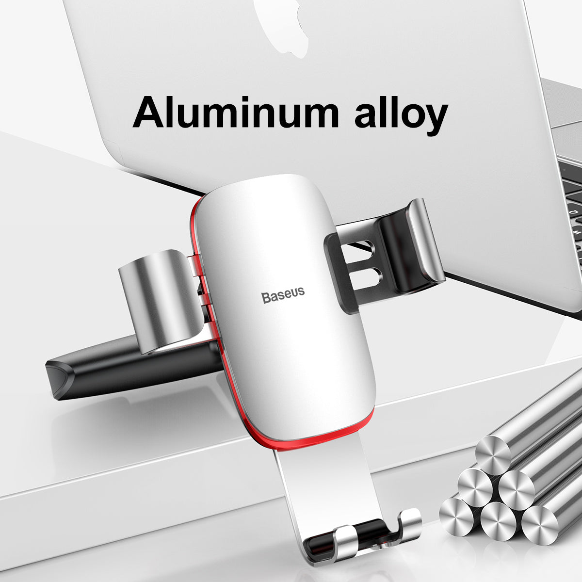 Metal Age Gravity Car Mount Silver Phone Holder Baseus