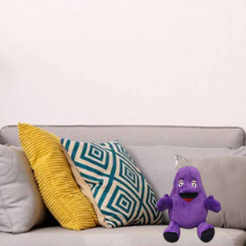 22CM GRIMACE Yellow Hat Plush Doll Purple Eggplant Mcdonald's CollectionToys
