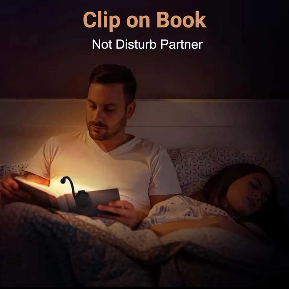 Foldable Mini Book Light Eye Protection Light Clip-on 360° Flip Study Lamp Reading
