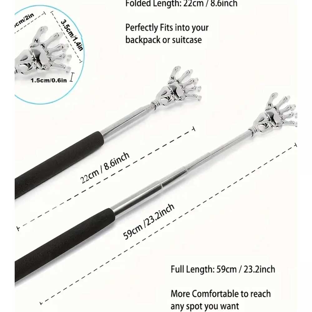 21-58cm Extendable Metal Claw Back Scratcher For Easy Massage And Itch Relief