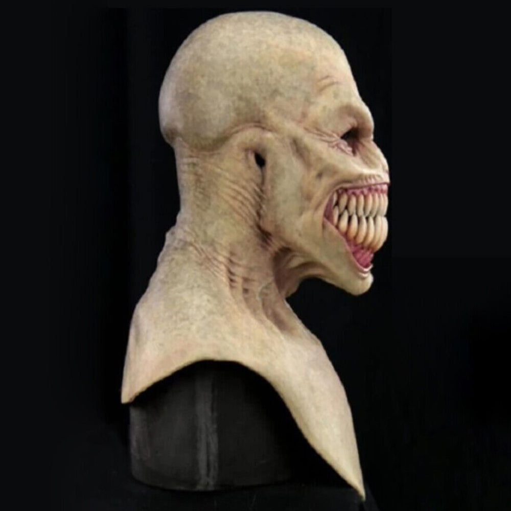 Long Creepy Clown Scary Realistic Facial Mask Horror Gruesome Party Cosplay Deco
