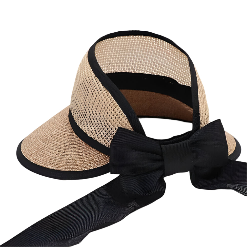 Women Empty Top Breathable Beach Sun Hat Visor Wide Brim Summer Foldable Cap