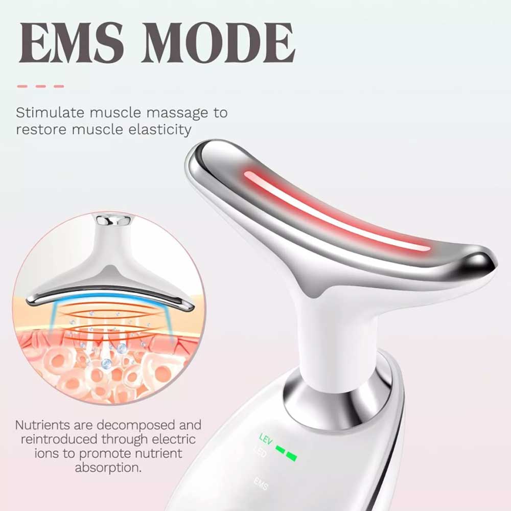 Neck Face Lifting Massager Skin Tighten Device LED and Anti Wrinkle Double Chin
