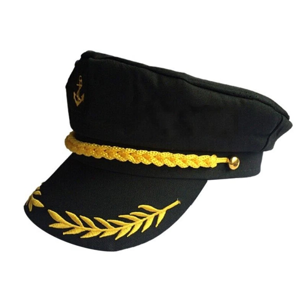 Navy Captain Hat Skipper Yacht Hat Sailor Costume Cosplay Fancy Dress