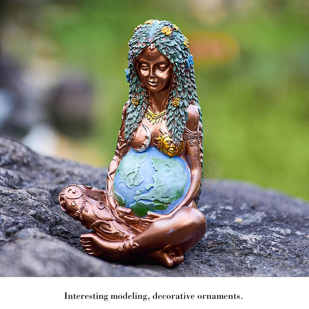 Resin Millennial Mother Earth Goddess Art Statue Figurine for Home Decor