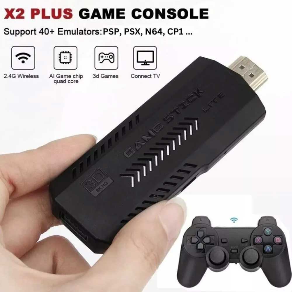 40000+ 4K HDMI 128GB Retro Game Stick Console 2X Wireless Controller TV Video Games