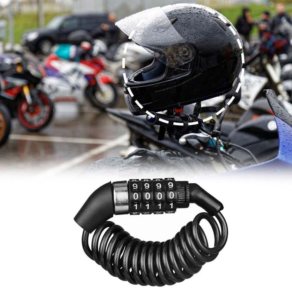 Helmet Lock Chain 4 Digit Password Combination Bike Motorcycle Anti-theft Lock