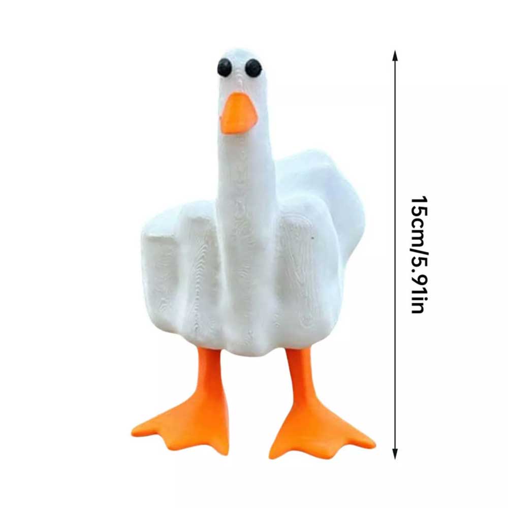 Cute Middle Finger Duck Craft 3D Funny Little Duck Resin Figurine Ornament Decor