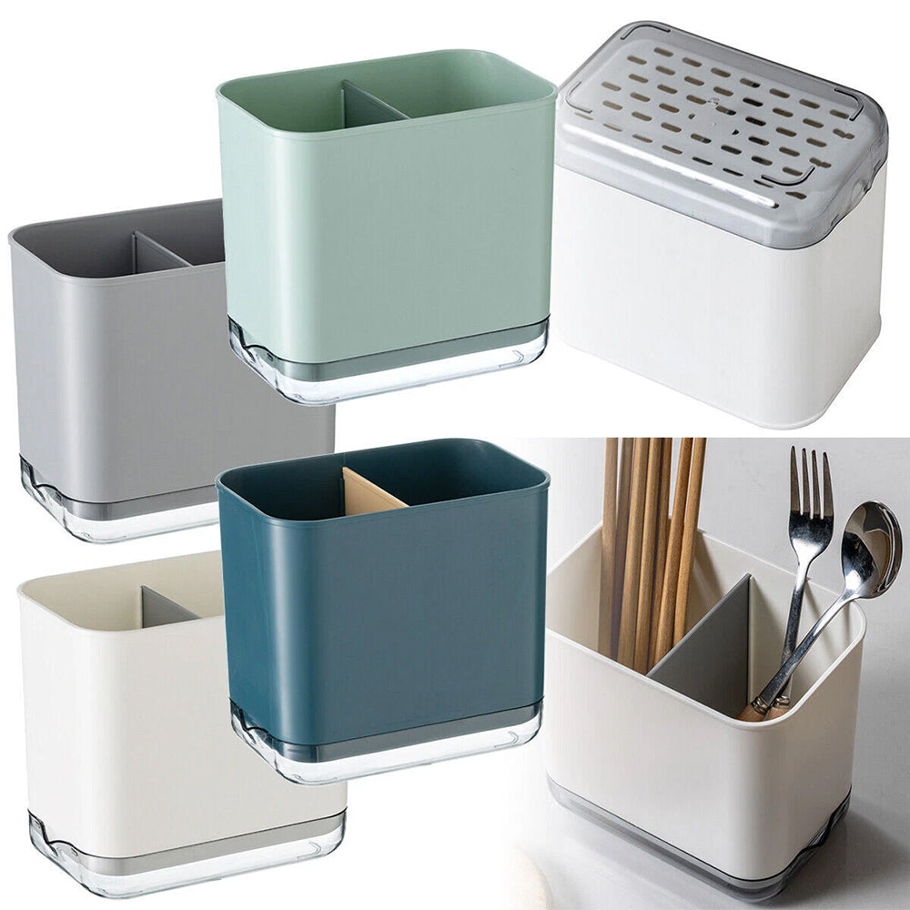 2-Pack Multifunctional Utensil Drainer & Storage Rack | Compact Cutlery Organizer