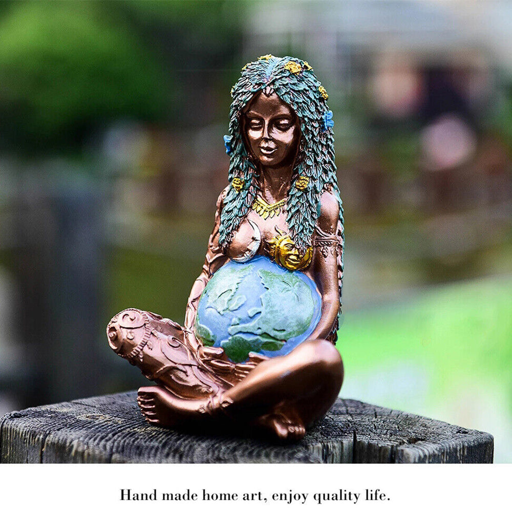 Resin Millennial Mother Earth Goddess Art Statue Figurine for Home Decor