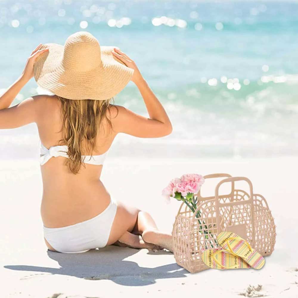 Jelly Tote Bright Jelly Bags Reusable Gift Basket Girls Beach Bag Jelly Purse