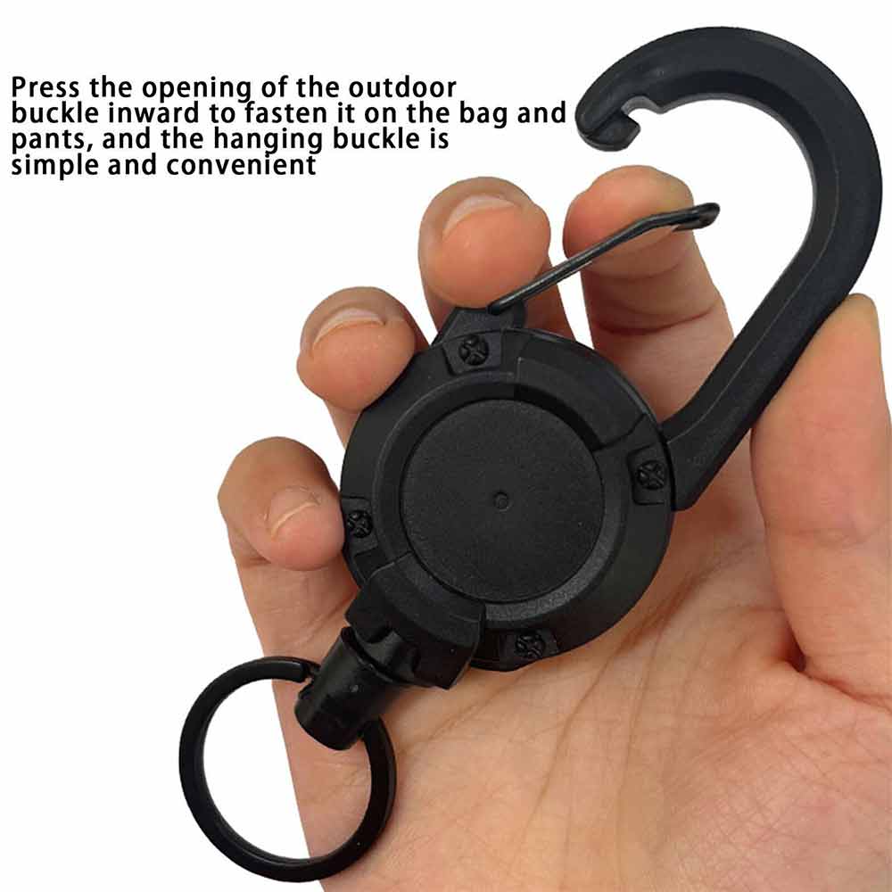 Retractable Keychain Heavy Duty Badge Lanyard Holder Portable Climbing Equipment