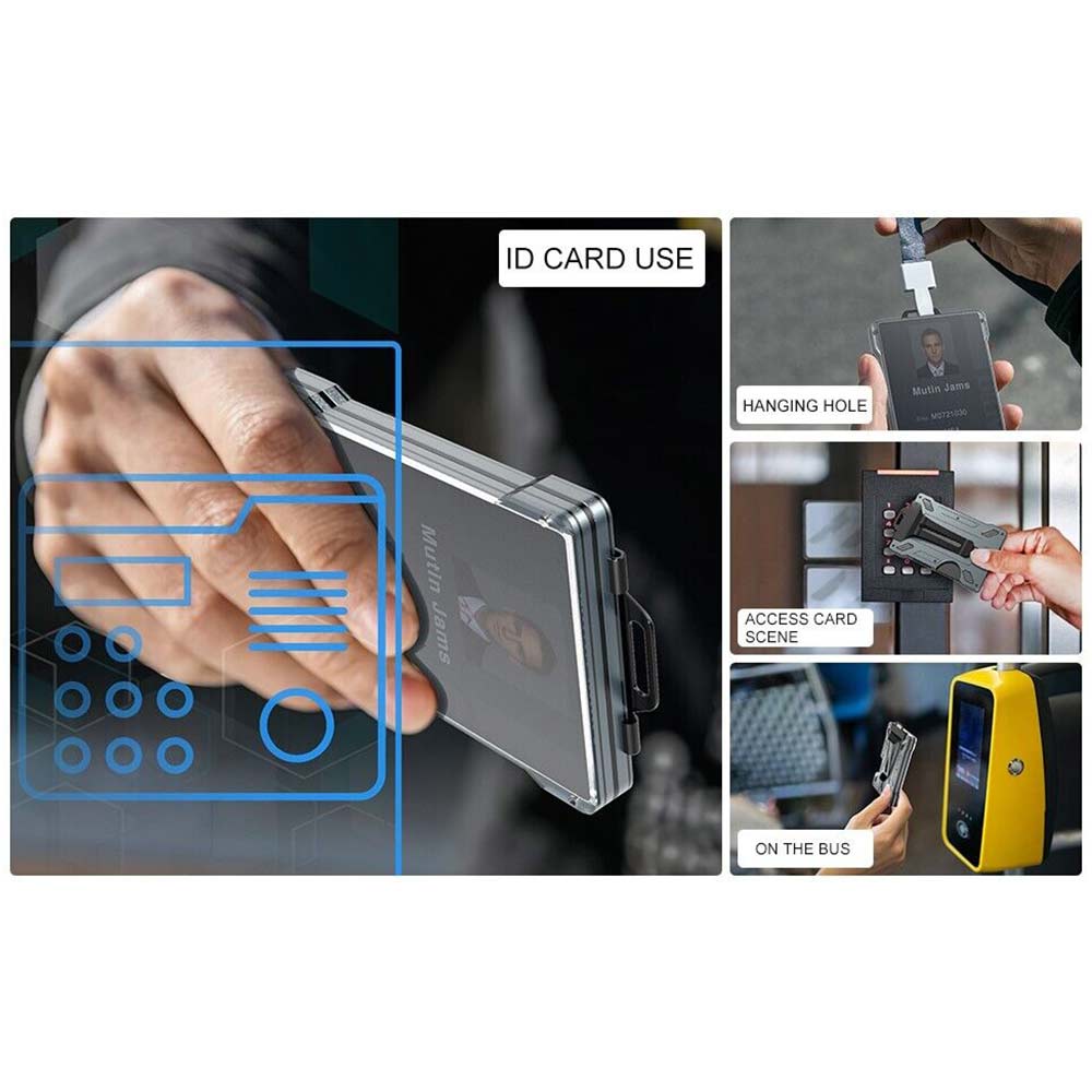 Card Holder Aluminum RFID Blocking Men Credit ID Wallet Slim Money Purse Clip