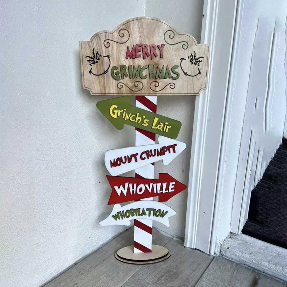 Grinch Whoville Tabletop Decoration - 25cm Festive Christmas Display for Home & Office