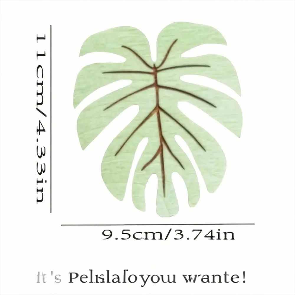 10-Piece Wooden Cup Coaster Set – Bamboo Leaf Style, Heat Resistant & Non-Slip Mat