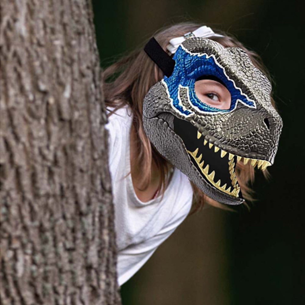 Kids Dinosaur Full Face Mask Helmet Halloween Cosplay Party Props Funny Gift
