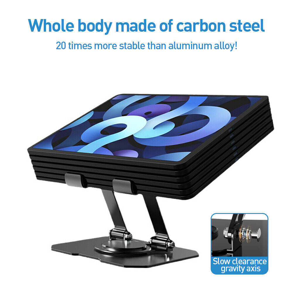 Portable Metal Desktop Swivel Tablet Stand Holder Laptop Riser for iPad/Pro/Air