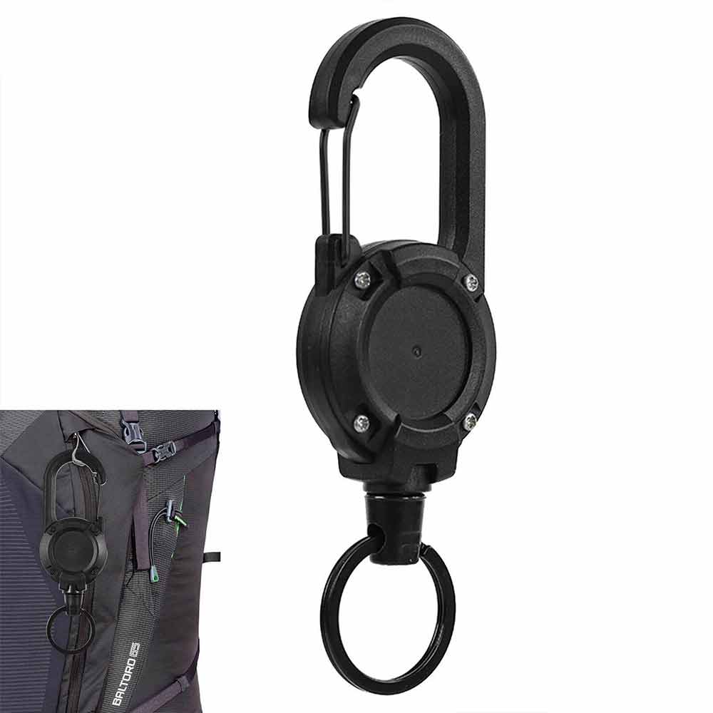 Retractable Keychain Heavy Duty Badge Lanyard Holder Portable Climbing Equipment
