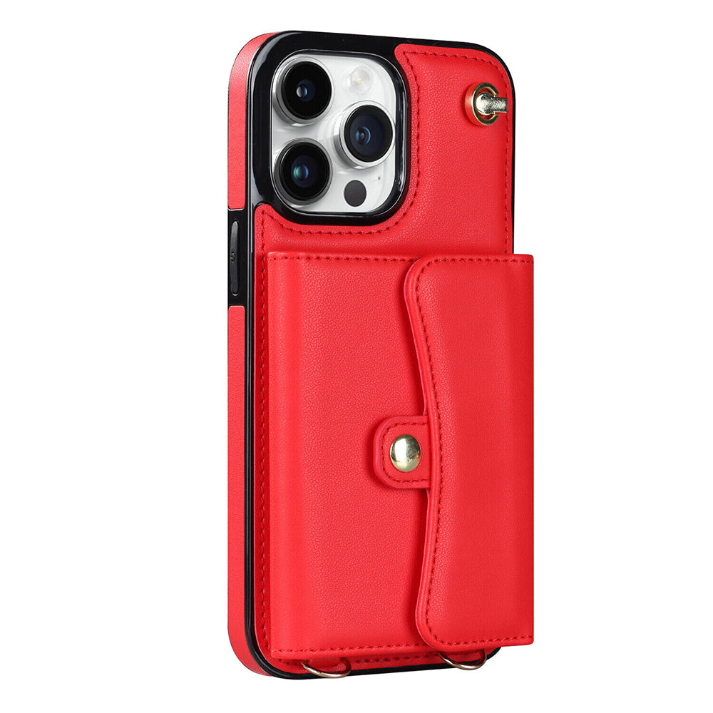 For iPhone 14 Pro Max Plus Case Leather Wallet Cover Card holders Coins Storage