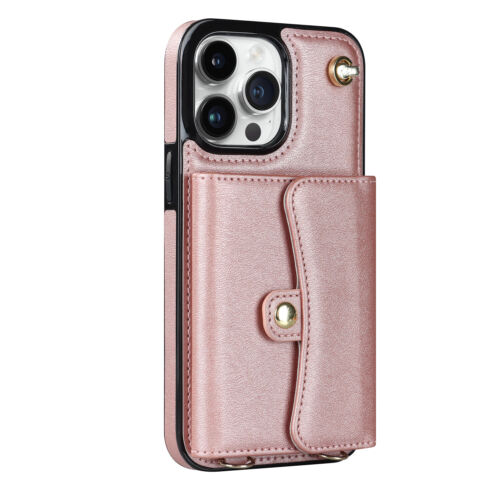 For iPhone 14 Pro Max Plus Case Leather Wallet Cover Card holders Coins Storage