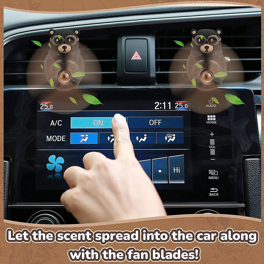 Car Air Freshener Cool Cute Bear Car Air Vent Outlet Scented Clip Aroma Diffuser