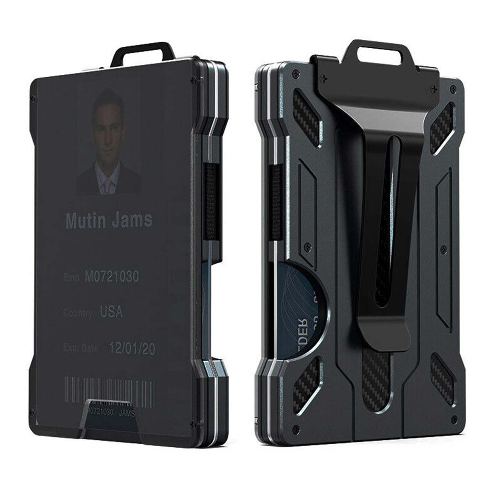 Card Holder Aluminum RFID Blocking Men Credit ID Wallet Slim Money Purse Clip
