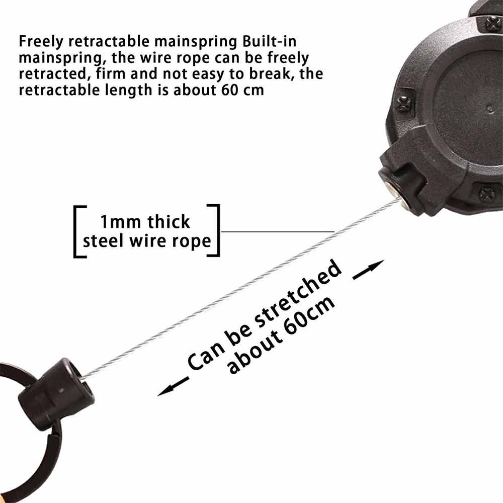 Retractable Keychain Heavy Duty Badge Lanyard Holder Portable Climbing Equipment