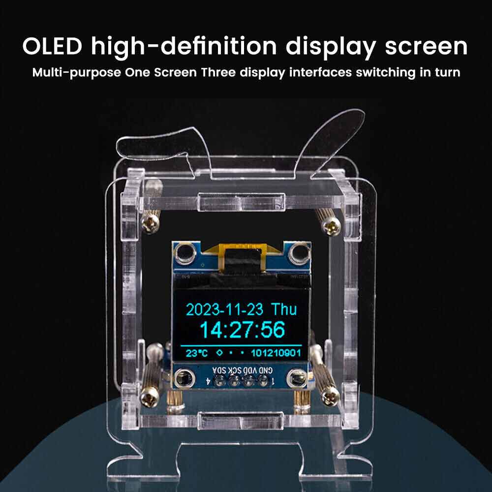 ESP8266 DIY Electronic Kit OLED Display Mini Clock + Shell DIY Soldering Project