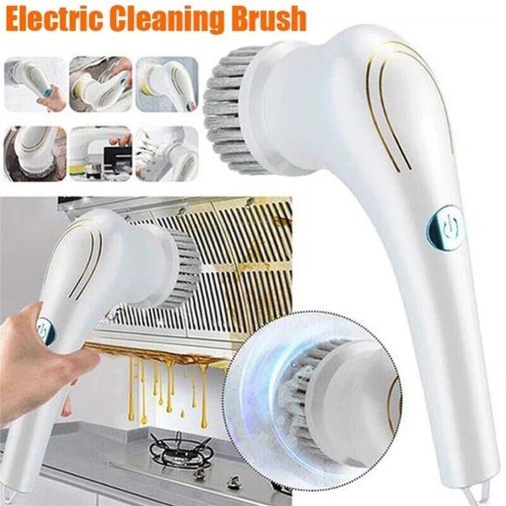 Electric Spin Scrubber Cordless Cleaning Brush Rotating Home Bathroom Clean USB