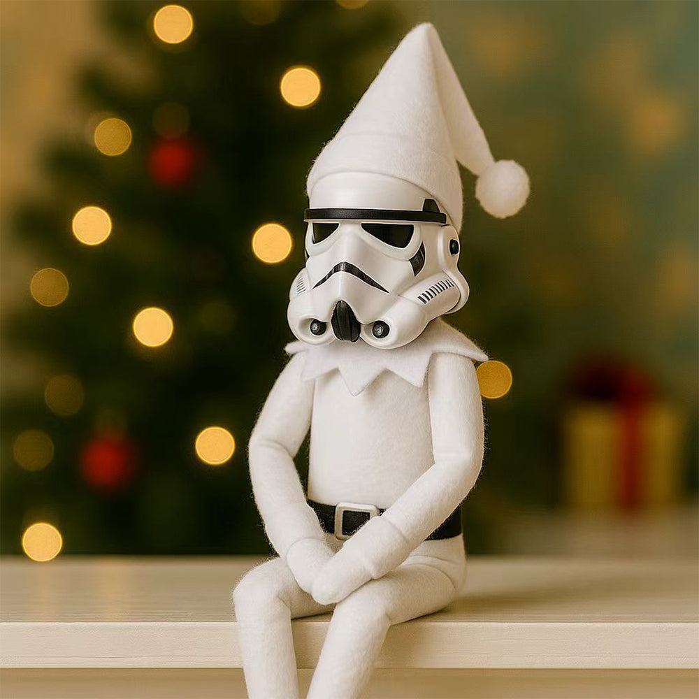 Stormtrooper Elf Christmas Ornament | Resin & Felt Festive Collectible for Holiday Decor