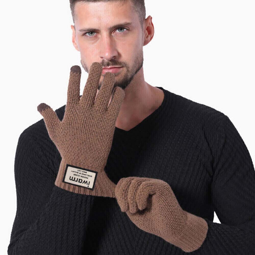 Women Men Winter Gloves Warm Knitted Mittens Touch Screen Mobile Phone Non-slip