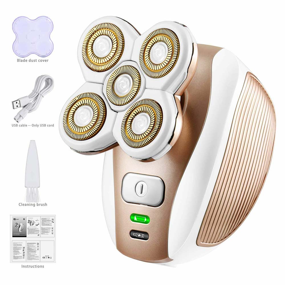 Electric Shaver 5 Head Floating Lady Body Facial Hair Remover Beard Clipper Kit