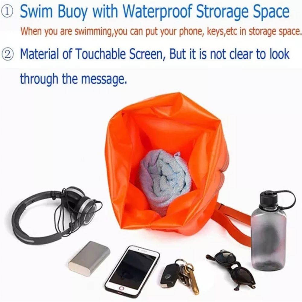 Inflatable Open Water Swim Buoy Air Dry Bag Buoy Tow Swimming PVC Storage Float