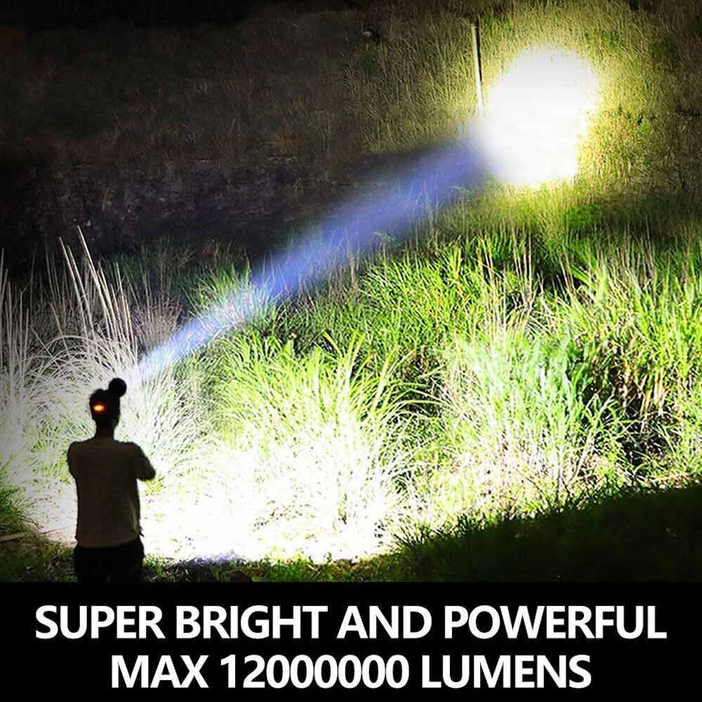 LED Headlamp USB Rechargeable Headlight Super Bright Head Torch Lamp Flashlight