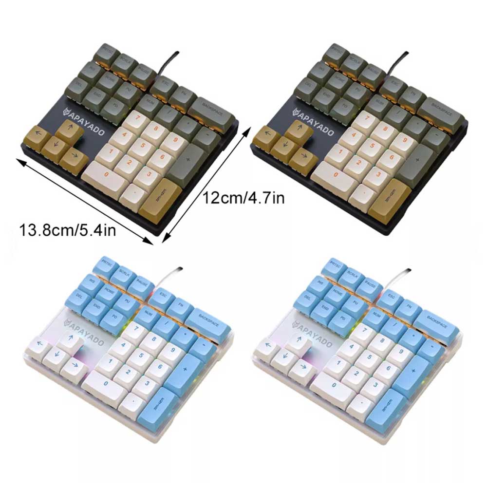 RGB K33 External Mini Keyboard 33 Key Left-Hand PBT Keycap Plug & Play Keypad