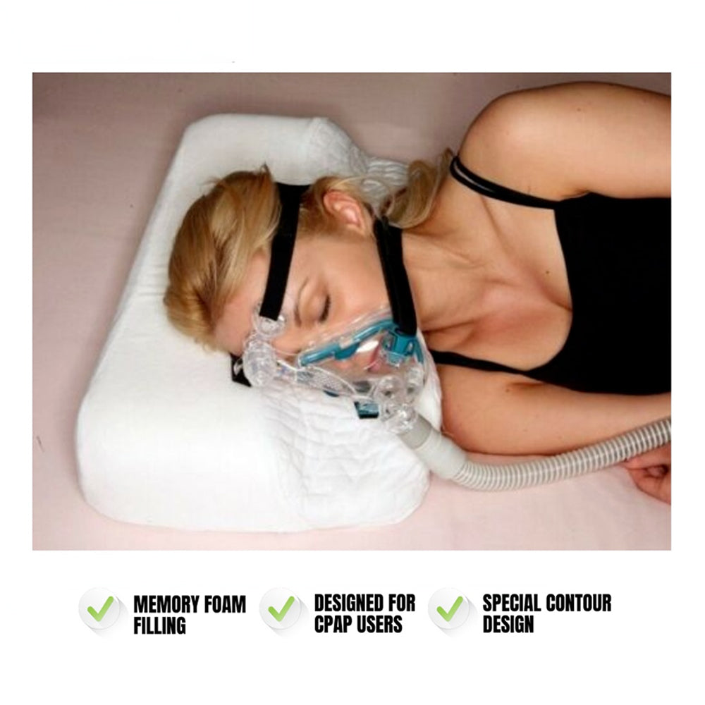CPAP Memory Foam Pillow Side Sleepers Sleep Apnea Snoring Machine Stop Mask Leak