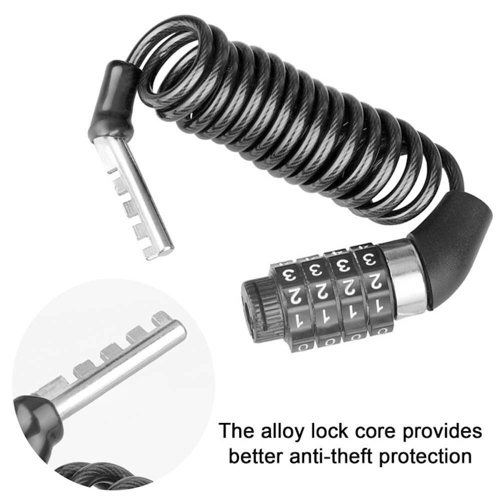 Helmet Lock Chain 4 Digit Password Combination Bike Motorcycle Anti-theft Lock