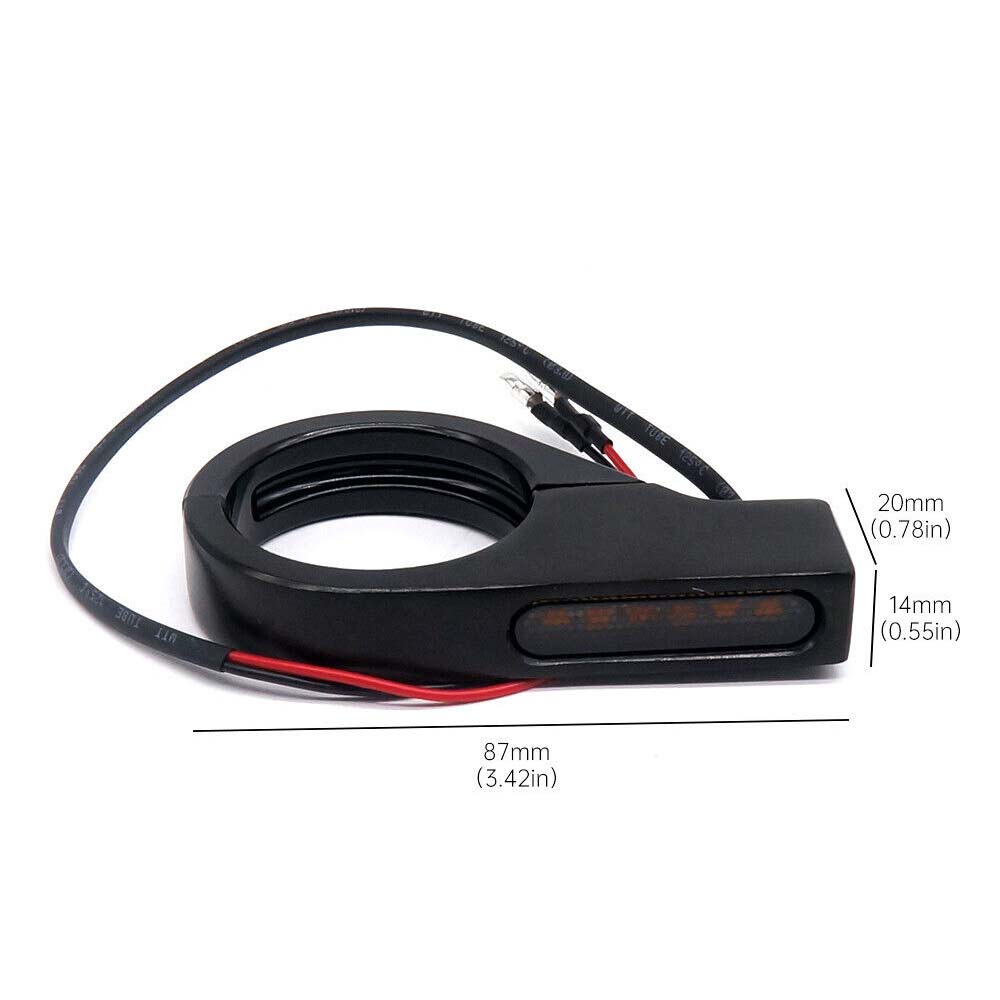 2X Motorcycle Bike 41mm Fork Tubes LED Turn Signal Indicators Light Amber