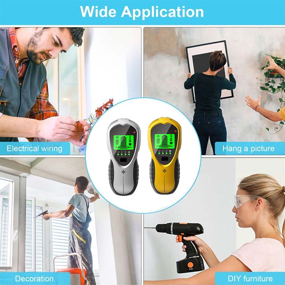 5 in 1 LCD Stud Finder Pipe Sensor Metals Wire Detector Electric Wall Scanner