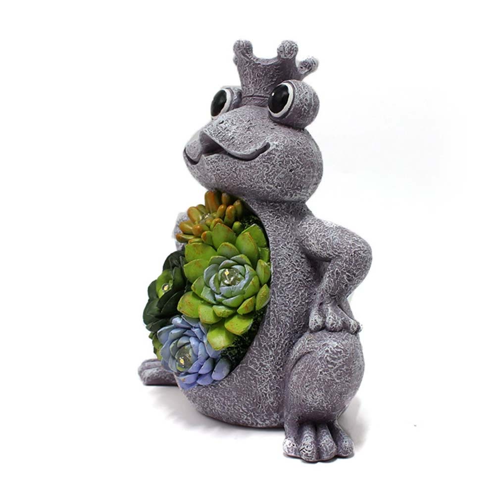 Solar Powered Light Up Fantasy Frog Garden Ornament - Outdoor LED Decor