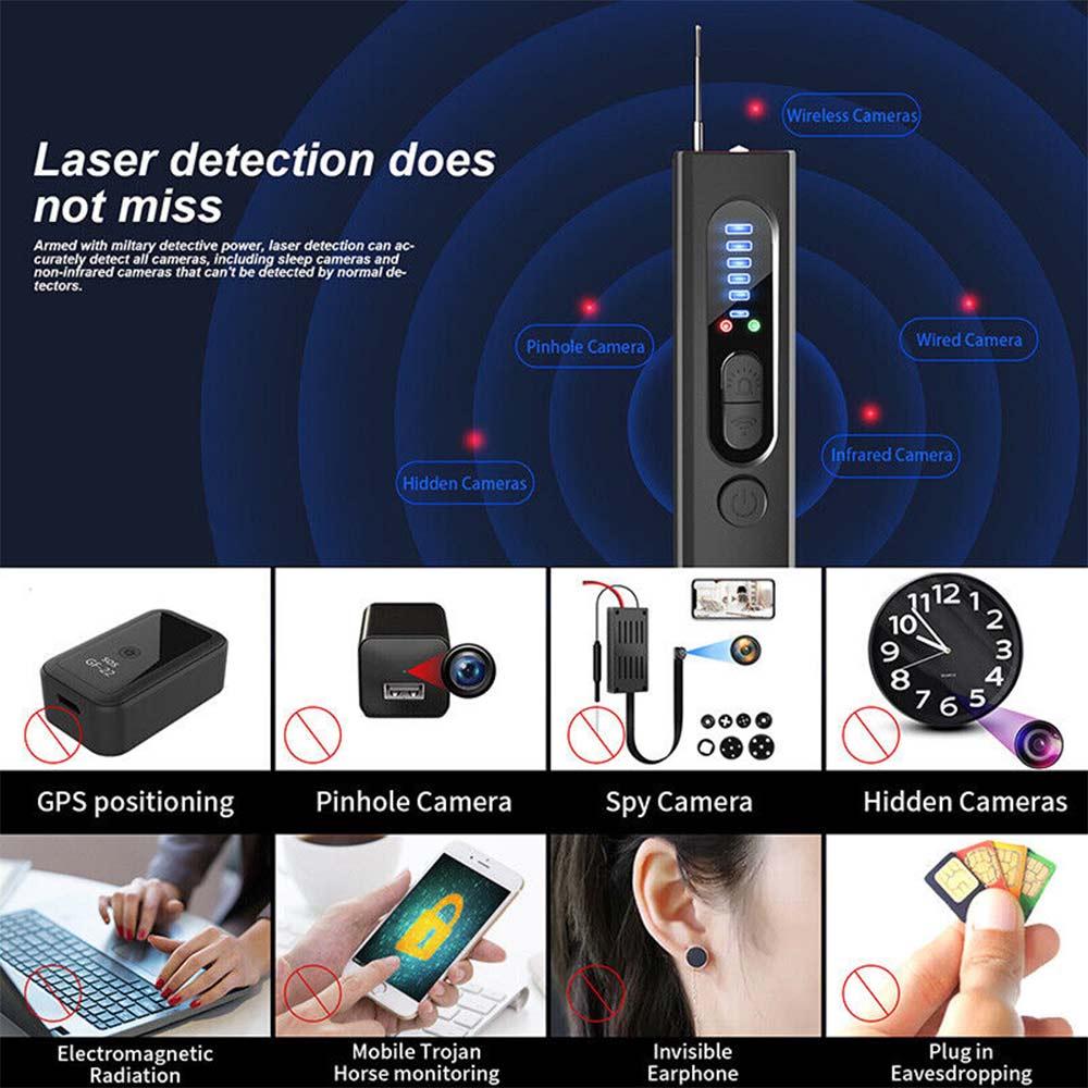 Hidden Camera Detector Anti Spy Bug GPS Tracker Finder Scanner Device Hotel Car