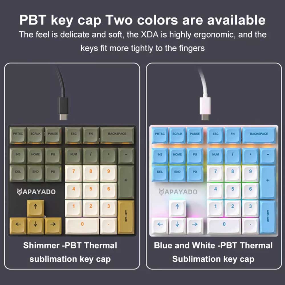 RGB K33 External Mini Keyboard 33 Key Left-Hand PBT Keycap Plug & Play Keypad