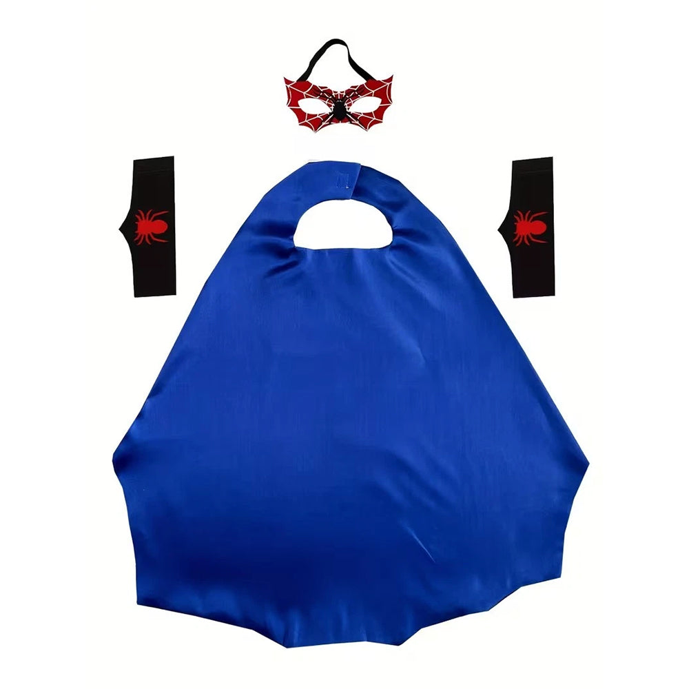 Spider-Man Kids Costume – 4PCS Cape & Mask Fancy Dress Kit for Boys Girls