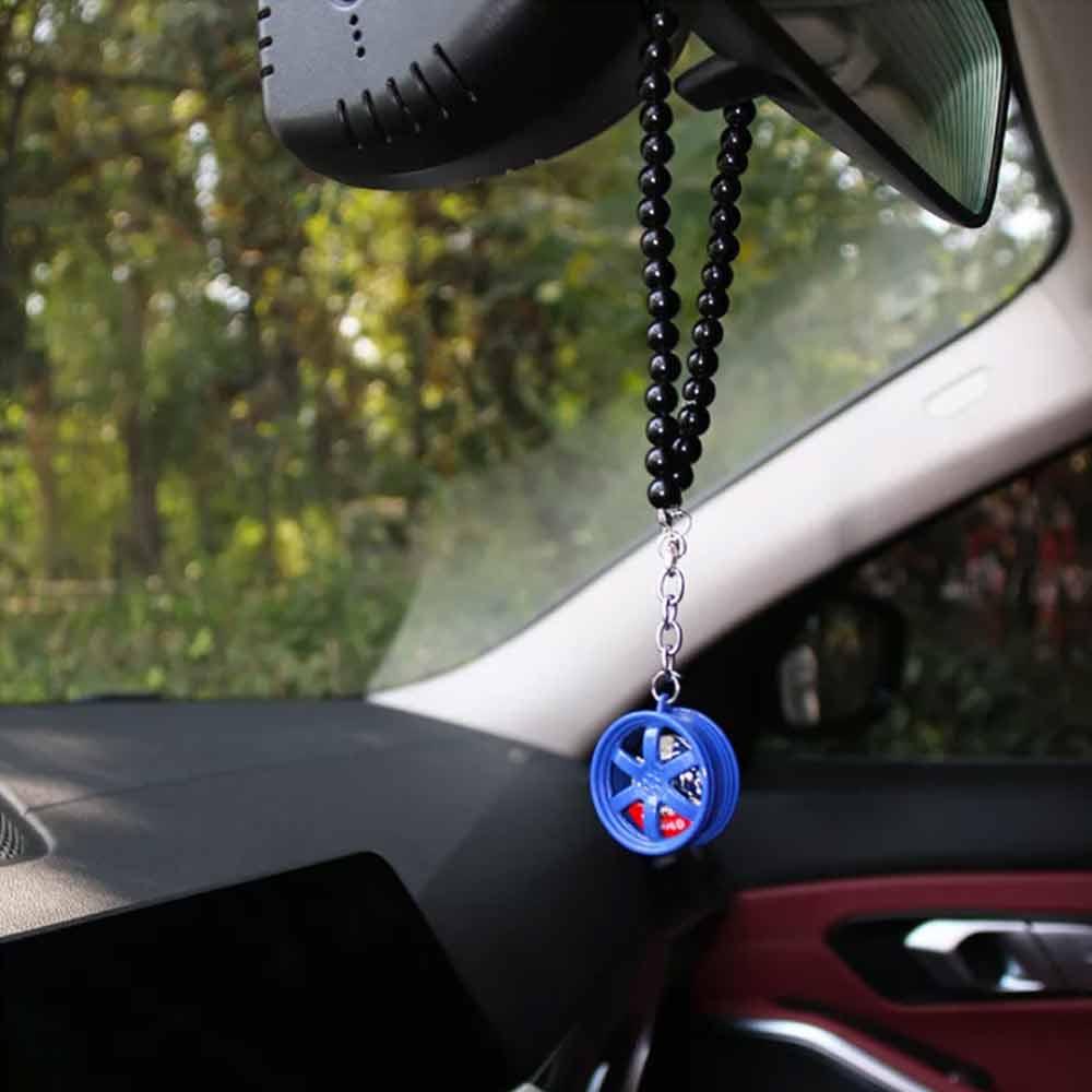 Car Pendant Decoration Metal Hanging Auto Interior Wheel Hub Rear View Mirror