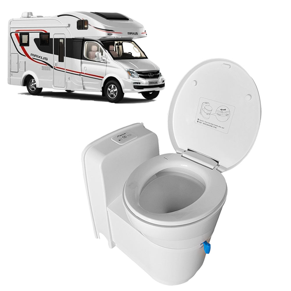 RV Caravan Toilet 3J-W5000 – Compact, Hygienic, Rotating Bowl, 17.2L Tank