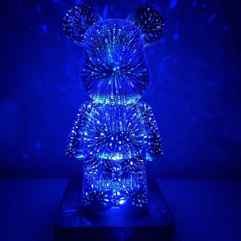 3D Fireworks Bear LED Night Light Room Atmosphere Light Desktop Decoration Night