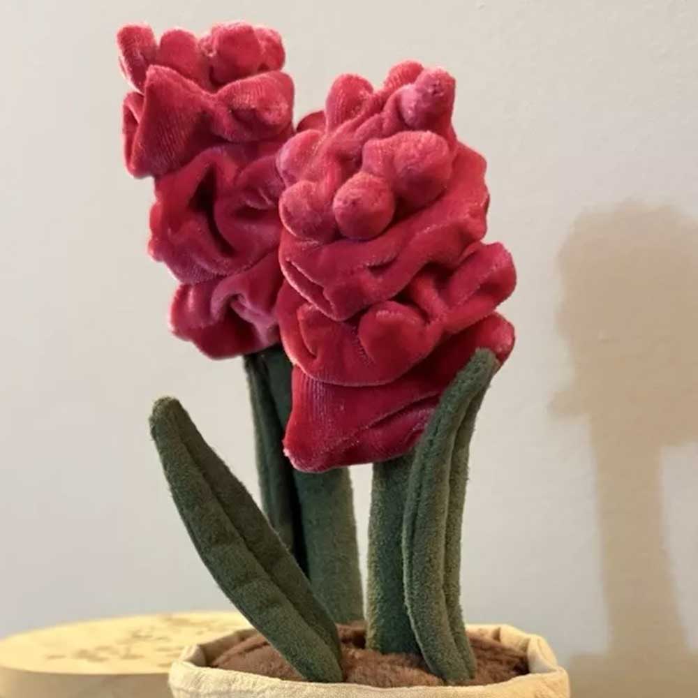 Dark Pink Hyacinth Amuseable Plant Soft Toy Cute Plush Flower Bouquet Home Decor